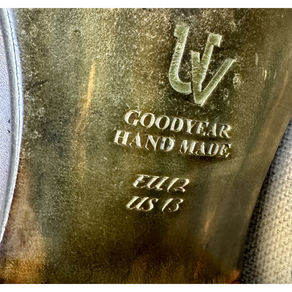 Ugo Vasare Metallic Grey Leather Oxford shoes US 13 / EU 46 W/ Bags original Box - Picture 8 of 9